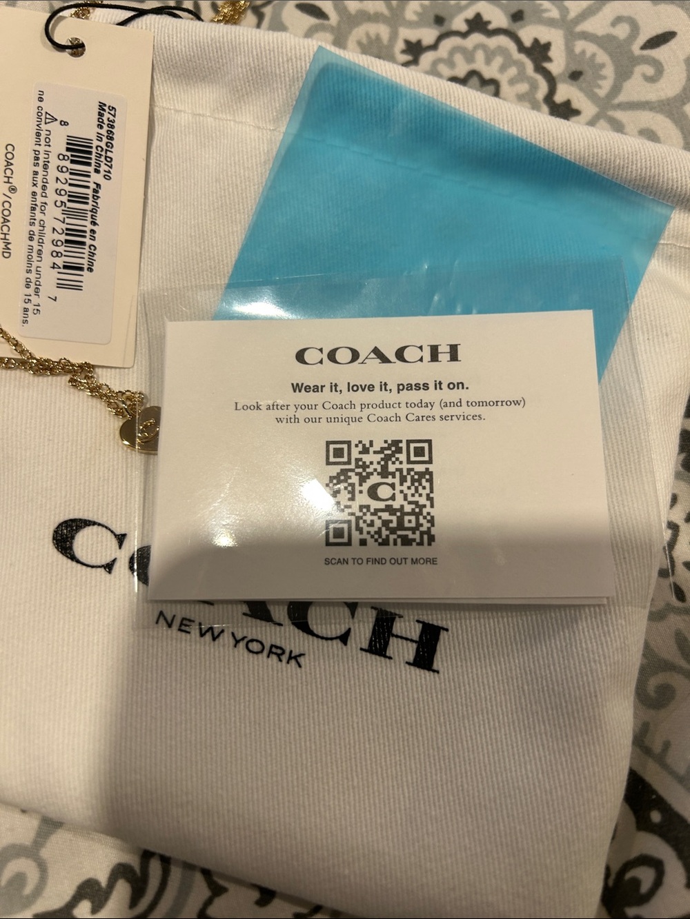 Coach Gold Heart Charm Pendant Necklace - Picture 5 of 5